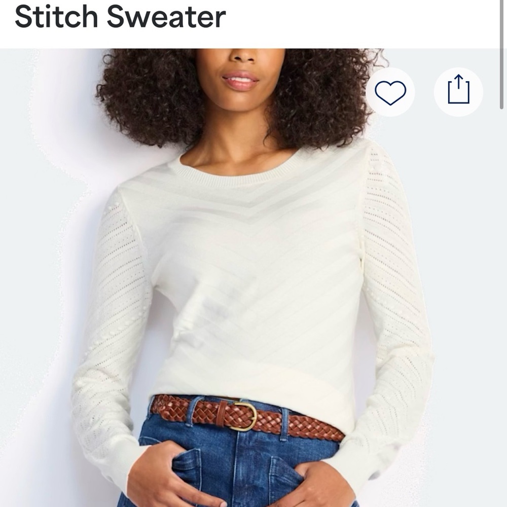 Women's Cream Chevron Sweater